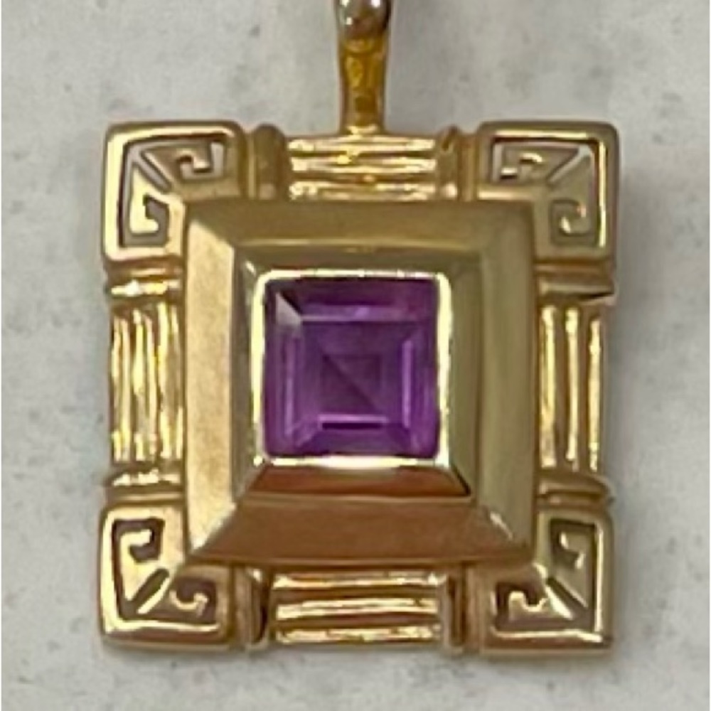 14K Gold & Amethyst Pendant